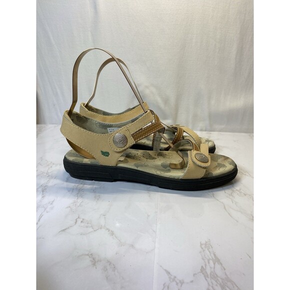 GOLFSTREAM Greenleaf Women's Spike Golf Sandals Beige Leather Utility size 10M - Picture 2 of 8